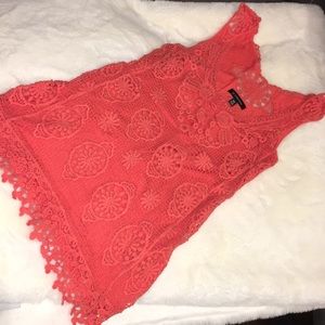 Le chateau Burnt orange Crochet top